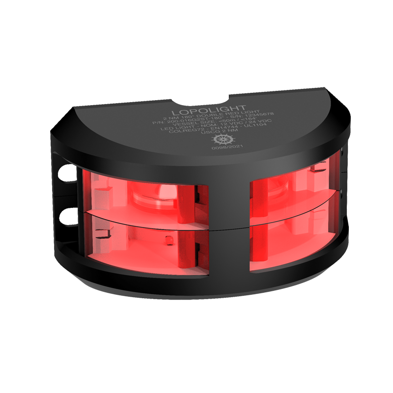 3nm 180° Red, double, black anodized